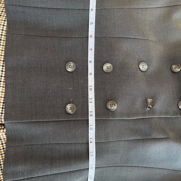 Kasper Gray Double-Breasted Blazer with Notched Lapels - Picture 16 of 16